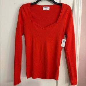 Old Navy Red V-Neck Sweater